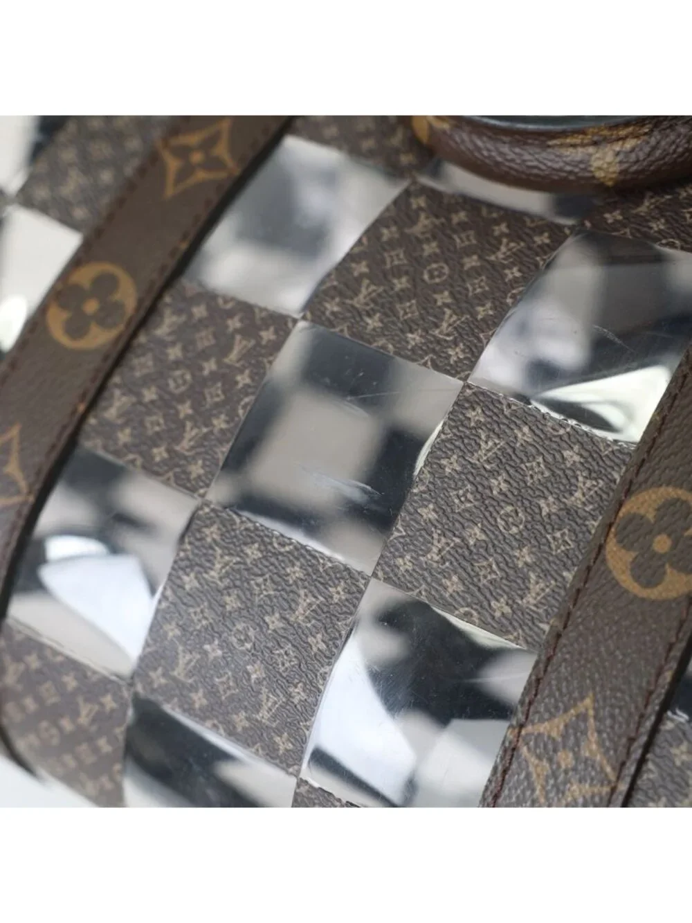 Louis Vuitton Monogram Chess Keepall Bandouliere 50 Boston Bag Brown